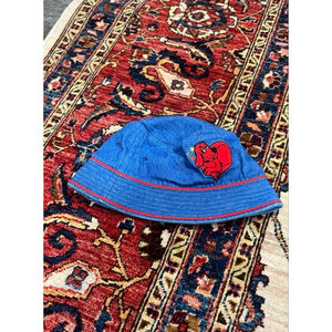 Vintage Clifford the Big Red Dog Denim Bucket Hat Kids Adjustable 90s Y2K Cute
